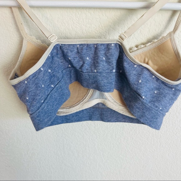 Forever 21 Heathered Blue & Cream Lace Polka Dot Wireless Bra - Picture 8 of 9